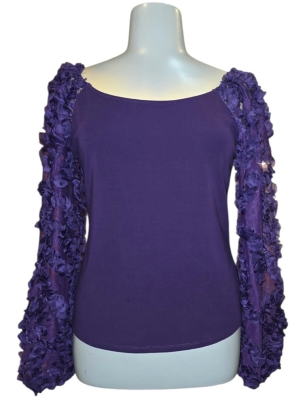 Marc New York Long Sleeve Lace Ruffle Sleeve Top